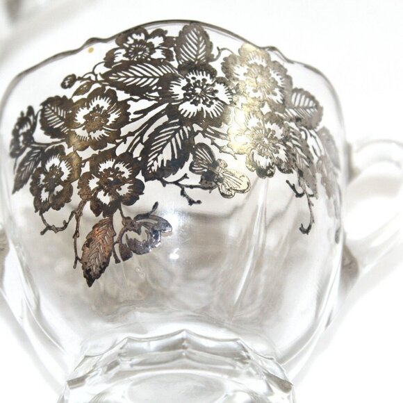 Creamer and Sugar Set Silver City Silver Overlay 1960’s Vintage - Picture 5 of 6